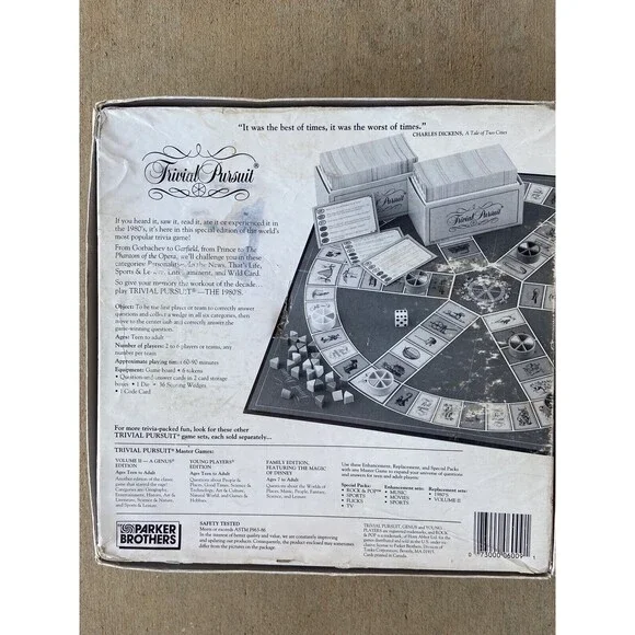 Board Game Parkers Brother Trivial Pursuit The 1980s Master Trivia Complete - Picture 6 of 7